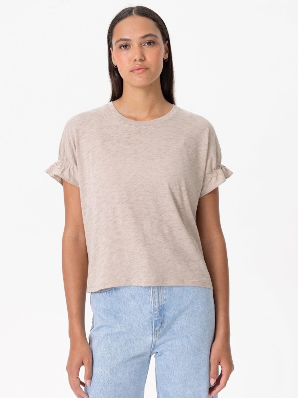 Goldie Tees SIGNATURE SLUB PUFF & RUFFLE SLEEVE TEE